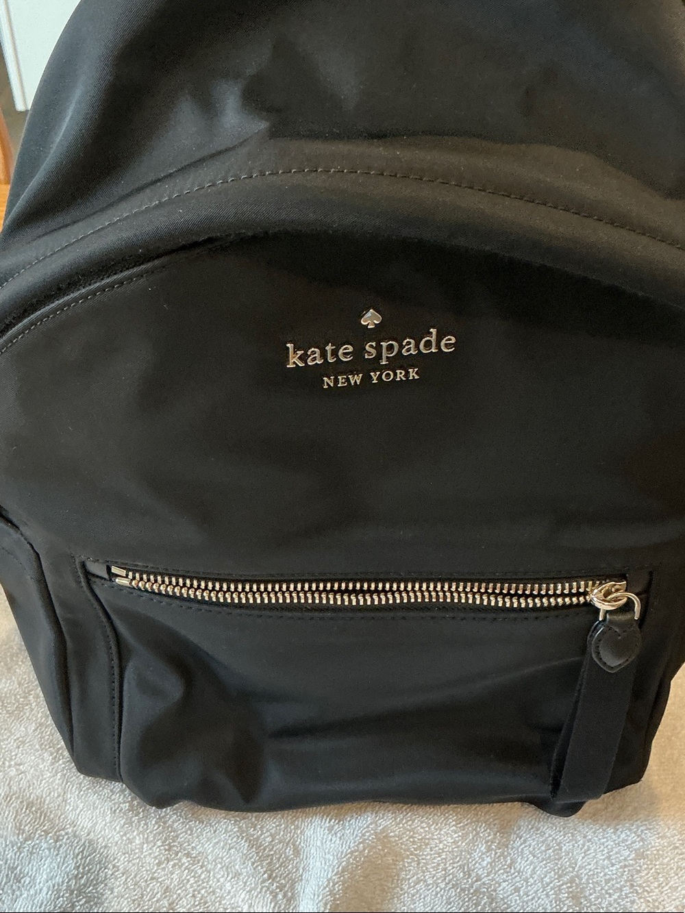 kate spade Black Nylon Backpack with Gold-Tone Zipper